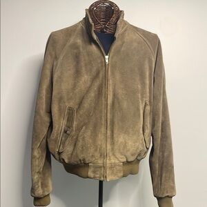 Polo by Ralph Lauren Suede Bomber Jacket with Stand-Up Collar